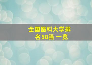 全国医科大学排名50强 一览